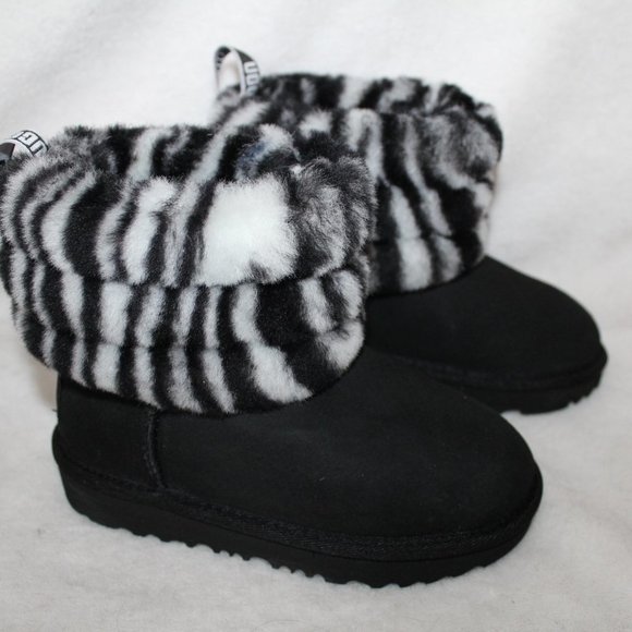 NIB UGG INFANT TODDLER MINI SUEDE ZEBRA BOOTS - Picture 2 of 8